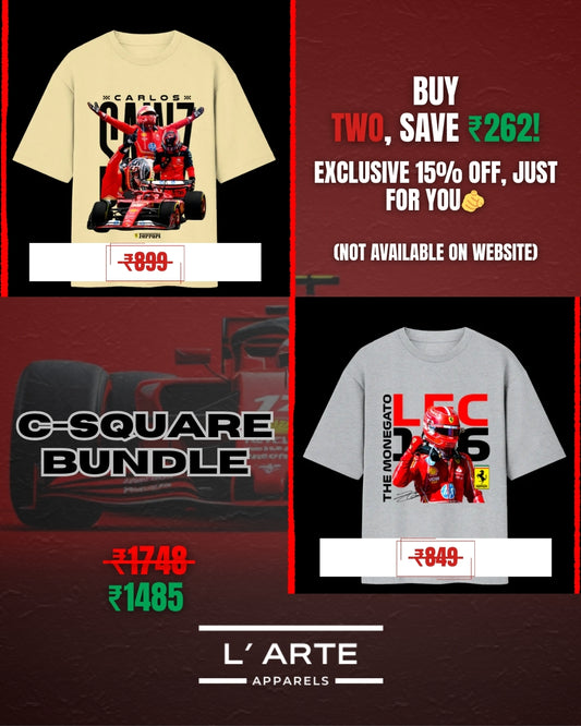 C-Square Bundle - Leclerc & Sainz Print Unisex Oversized T-Shirts