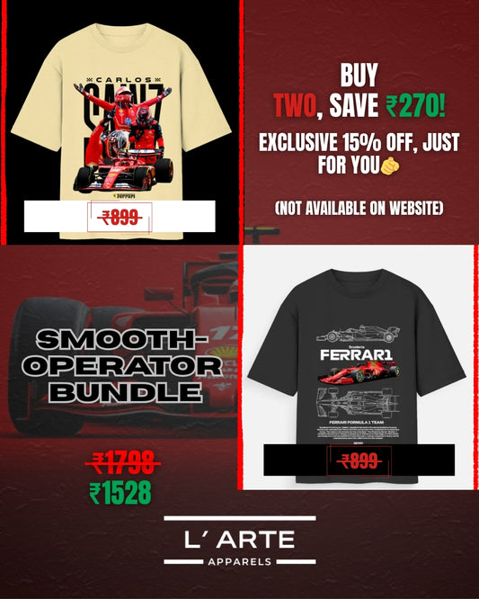 Smooth Operator Bundle - Sainz Print Unisex Oversized T-Shirt Combo